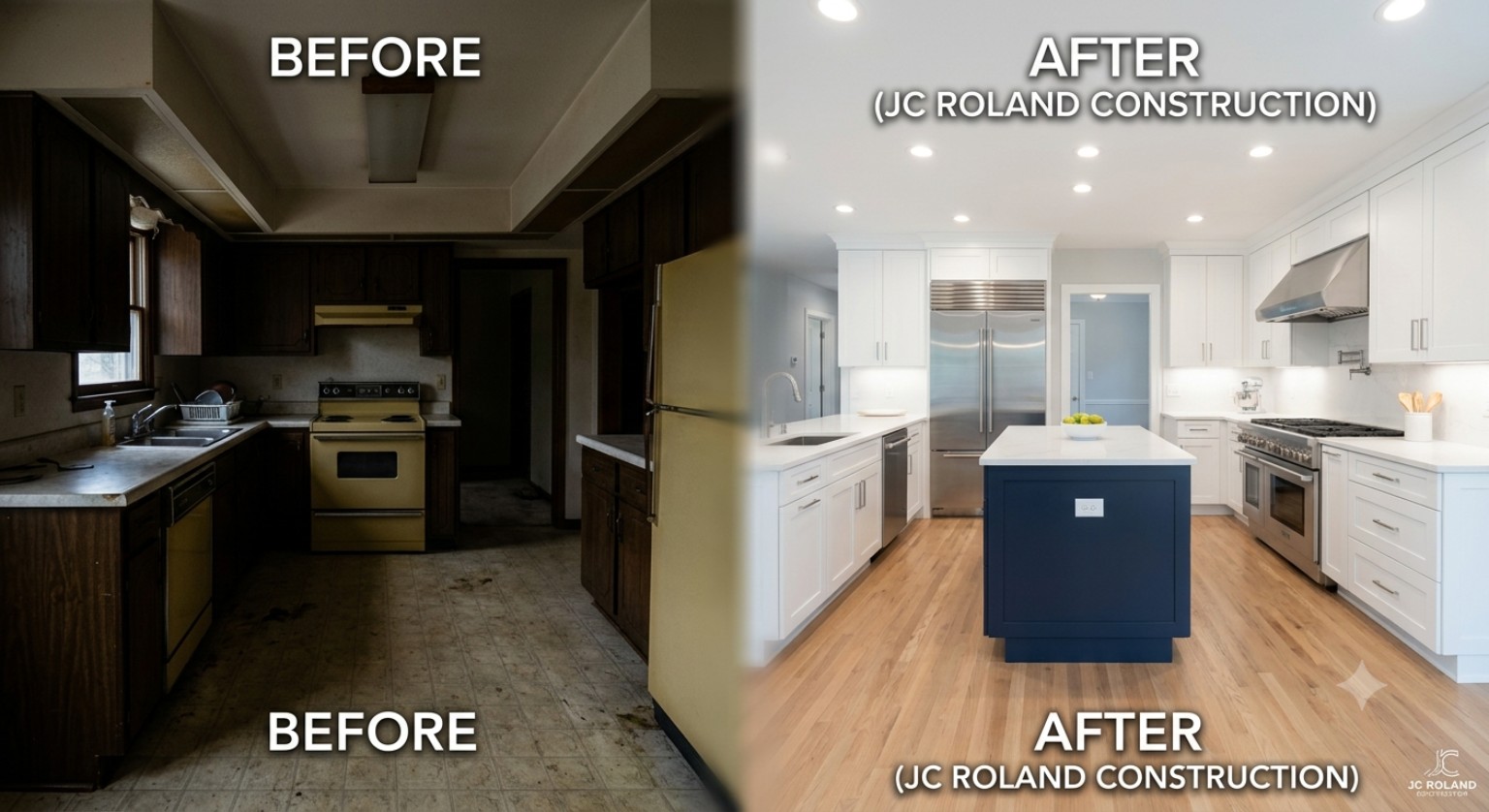 Kitchen remodel before and after