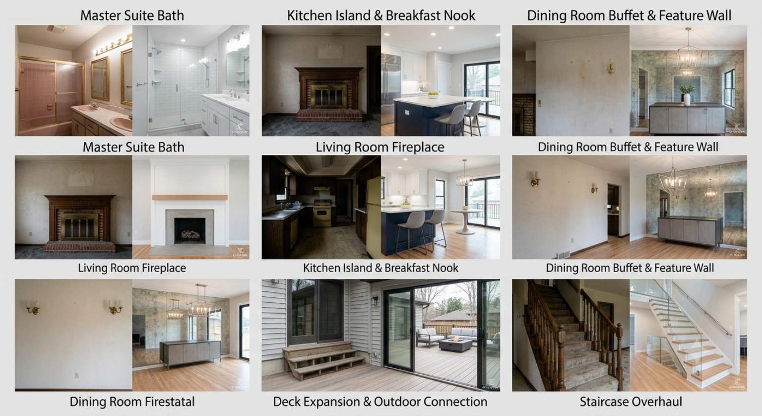 Whole home remodeling collage